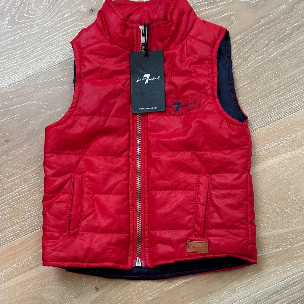 7 For All Mankind Red Kids Puffer Vest